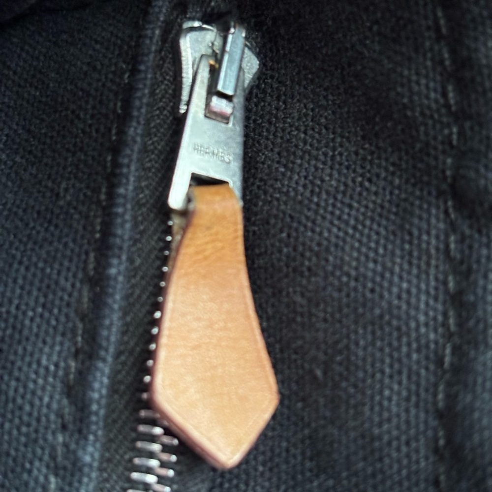 Authentic Hermès Fourre Tout MM Tote Bag Black Gray Canvas Classic & Chic - Picture 7 of 13